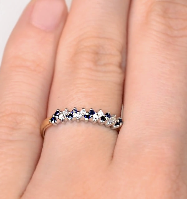 Sapphire 0.18ct And Diamond 9K Gold Ring
